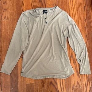Cuts Men's Tan Long Sleeve Henley Shirt size Large